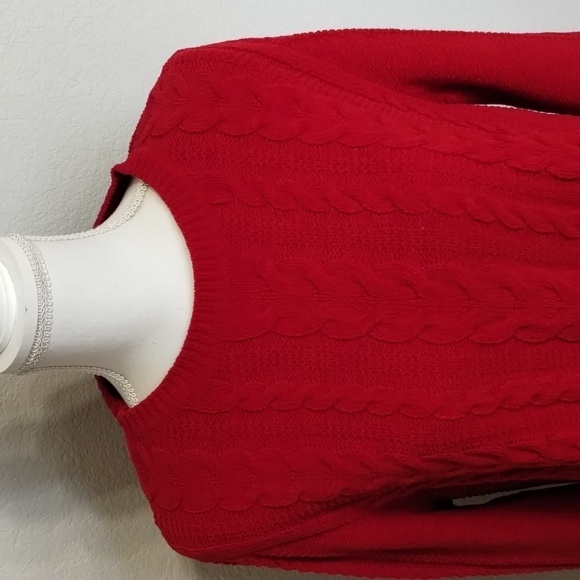 J. Jill Chenille Red Sweater Size Medium - Picture 3 of 9